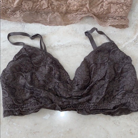 Gap Body Lace Bralettes in Nude & Charcoal- Size M - Picture 3 of 5